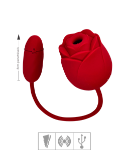 Estimulador Recarregvel Formato de Rosa Immortal Flower SI (7516) - Vermelho